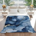 thumbnail image 5 of Navy Blue and Gold Marble Texture Throw Blankets, Abstract Lines Soft Fleece Blanket Decorative for Home Sofa Couch Chair Living Bedroom, 30x40 Inches,, 5 of 9