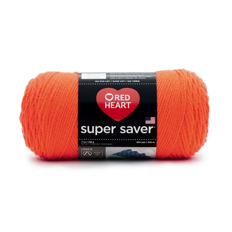 Red Heart® Super Saver® #4 Acrylic Yarn, Flame 7oz/198g, 364 Yards (9 Pack) -