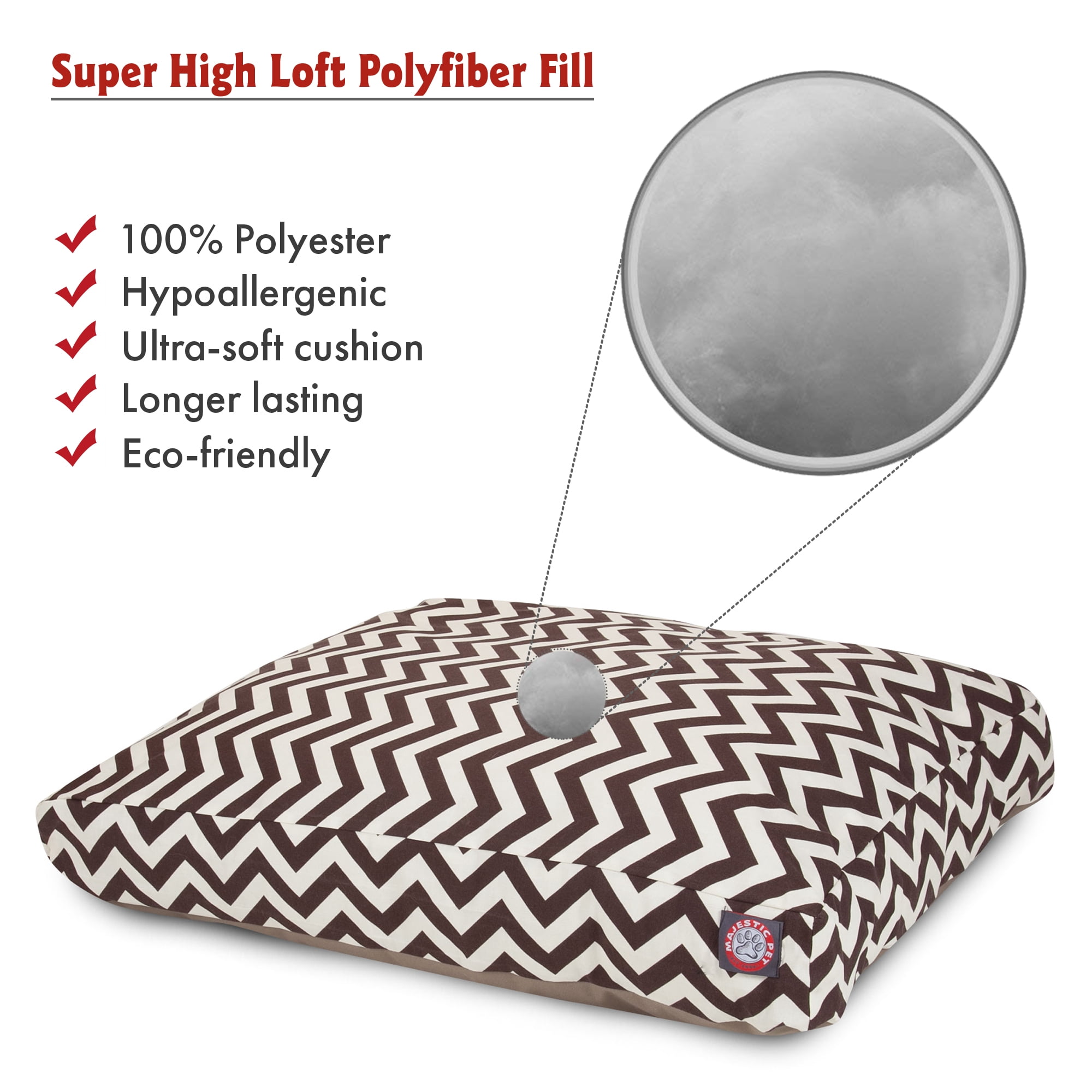 Majestic Pet | Chevron Rectangle Pet Bed For Dogs, Removable Cover, Chocolate, Large