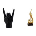 thumbnail image 1 of Estatua del gesto de la roca,Estatuas y figuras de dedos con gestos de música rock,Escultura abstracta de fuego,Estatua de arte abstracto para decoración del hogar,Escultura de fuego, 1 of 8