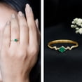 thumbnail image 3 of Rosec Jewels Real Emerald and Diamond Ring - Leaf Inspired Promise Ring for Women - Ready to Gift for Valentines Day, 10K Yellow Gold, US 8.00, 3 of 9