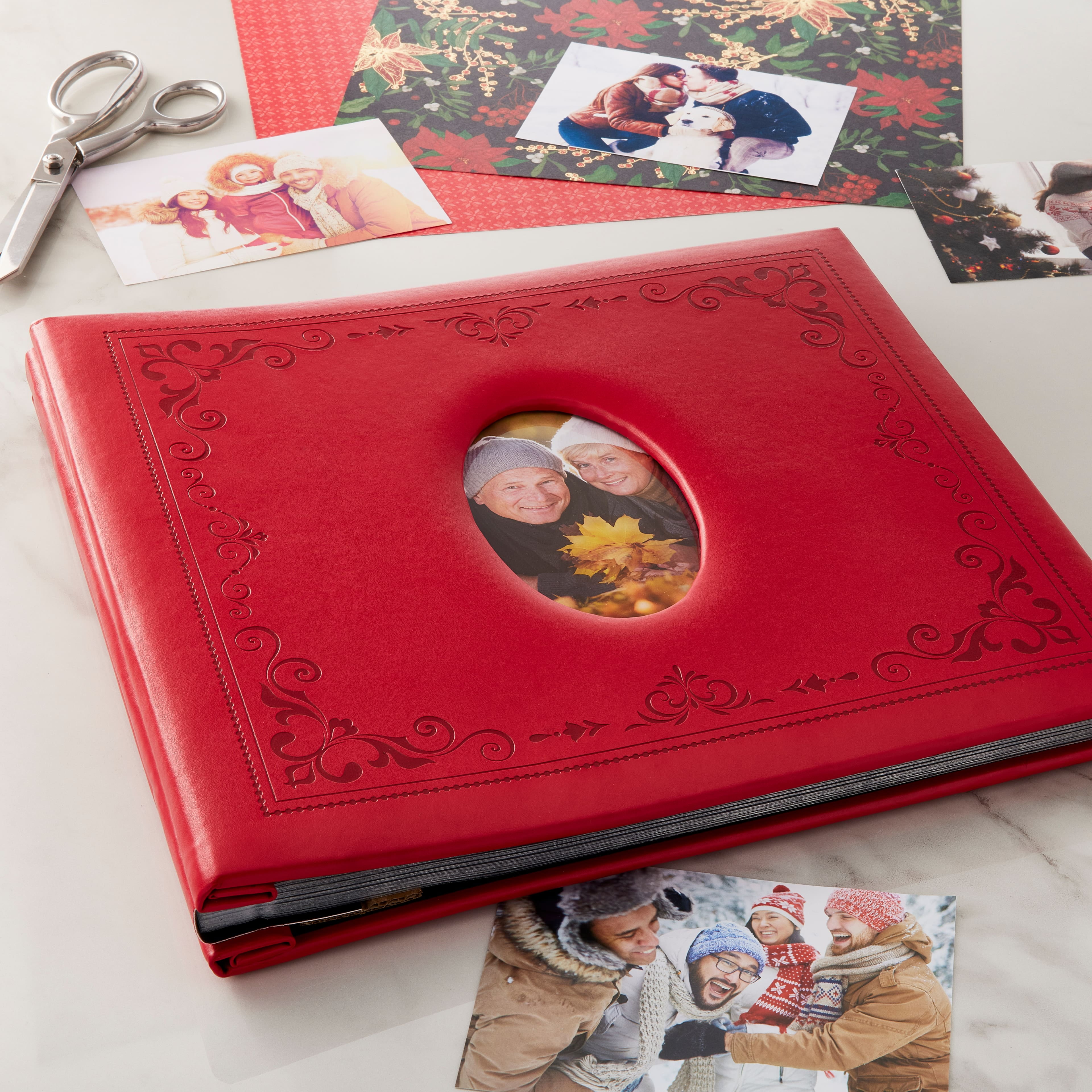 Recollections Red Faux Leather Mega Scrapbook, 6 Pack