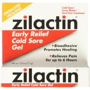 Zilactin Cold Sore Gel, Medicated Gel - 0.25 OzGel (Pack of 2)