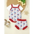 thumbnail image 3 of Binpure Summer Kid Girl Boy Pants Suit, Knitting Romper Vest Tops + Ruffled Short Pants Outfit for 0 - 2 Years, 3 of 6