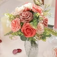 thumbnail image 4 of Artificial artificial dahlia and rose clusters with stems are suitable for DIY bridal bouquets, home decoration, cake decoration, flower arrangement, garden, vase, and garland making, 4 of 6