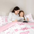 thumbnail image 4 of Manfei Girls Pink Personalized Initial L Twin Comforter Sets 3-Piece,Kids Teens Kawaii Ribbon Bow Grid Bedding Set,Pink Reversible,Microfiber Bedroom Decor, 4 of 6