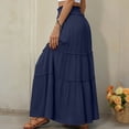 thumbnail image 5 of HomeGardon Maxi Skirts for Women Summer Casual Tiered Maxi Skirt Without Pockets Elastic Waist Flowy Pleated Long Skirt, 5 of 6