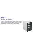 thumbnail image 4 of Flash Furniture Ergonomic 3-Drawer Mobile Locking Filing Cabinet with Anti-Tilt Mechanism & Letter/Legal Drawer, White with Charcoal Faceplate, 4 of 14