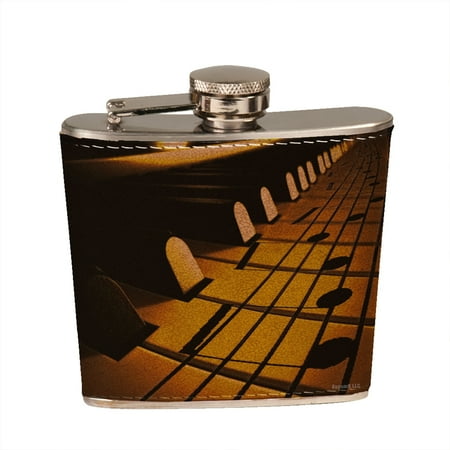 

KuzmarK 6 oz. Leather Pocket Hip Liquor Flask - Sheet Music On Piano Keys