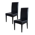 thumbnail image 1 of KBOOK Faux Leather Dining Chair Covers Waterproof Stretch Dining Room Chair Slipcovers (Black,2PCS), 1 of 5