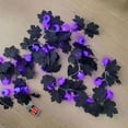 thumbnail image 5 of Halloween Decorations Fall Garland String Lights, 10 LED 4.9Ft Fall Lighted Black Maple Leaves Garlands Outdoor, Usb Fall Lights for Home Party Indoor Mantle Fireplace, 5 of 6
