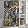 thumbnail image 3 of Gold Black Palm Leaves Fabric Shower Curtain Summer Tropical Washable Shower Curtains for Bathroom, Waterproof Bath Curtain with Hooks Home Decor 36x72in, 3 of 8