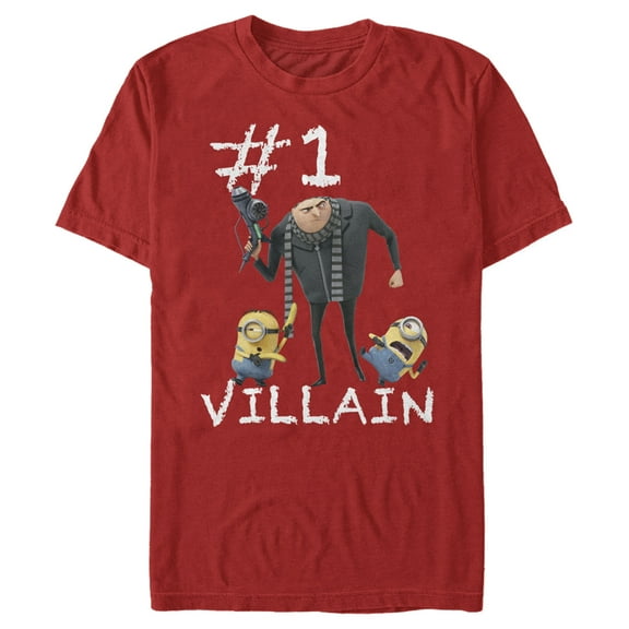 Men's Despicable Me Minions #1 Villain Graphic Tee Red Medium