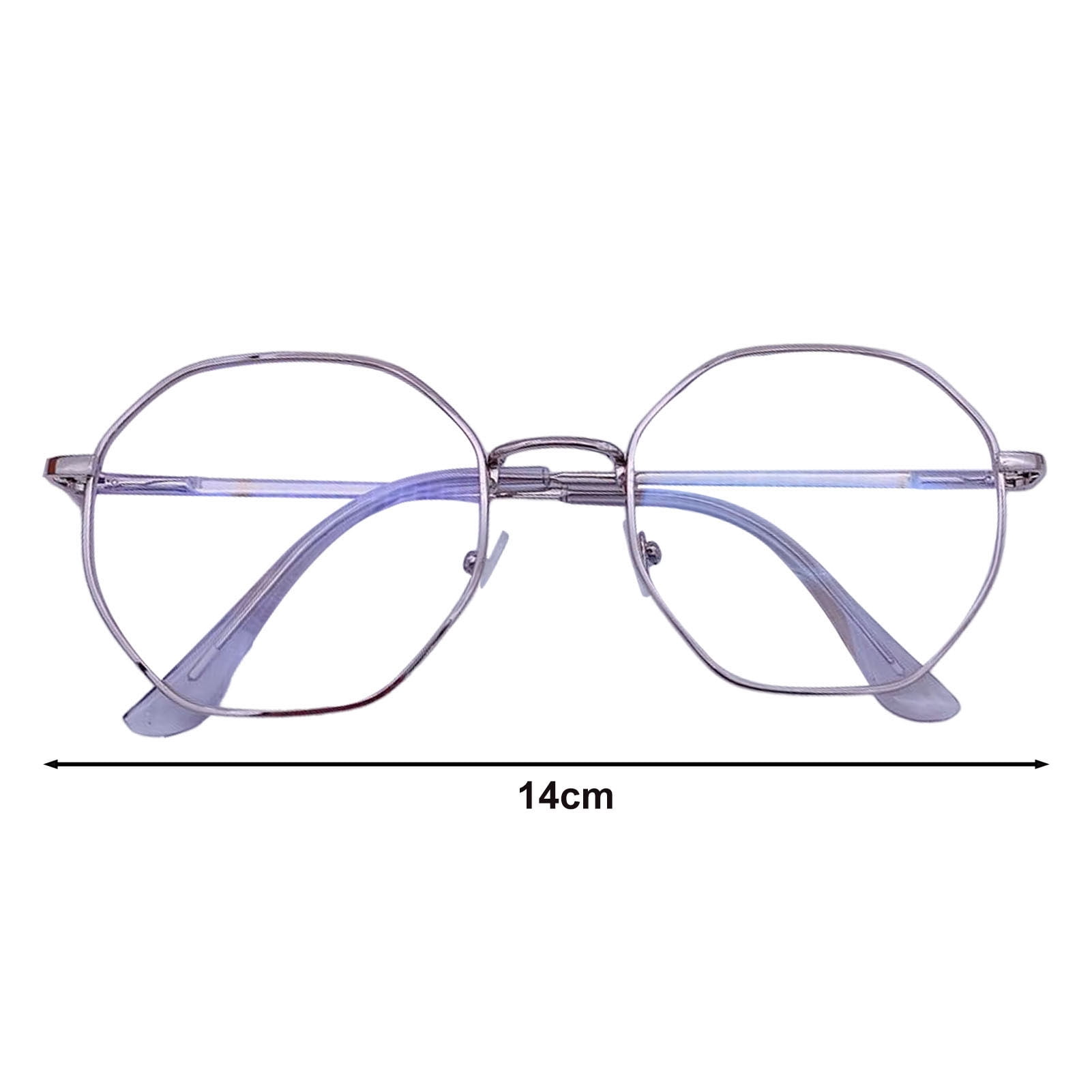 Blue Light Blocking Glasses - Retro Polygon Metal Frame For Computer & Screen Use (Non-Prescription)