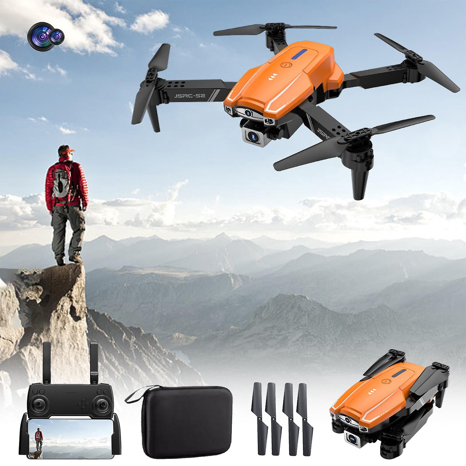 Drone plegable con cámara dual HD 1080p Fpv Drone para principiantes ...