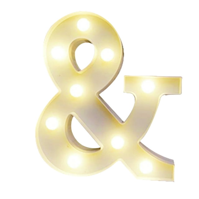 Amdohai Alphabet LEDs Light Standing Letters Sign with Bulbs Night Lamp Warm White Constant Bright Light Effect 2 * AA Cell Operated IP54 Water Resistance for Birthday Christmas Wedding Home Party Bar