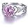 S925 Sterling Silver Rings 8x8mm Simulated Rainbow Topaz Promise Ring | Solitaire Ring | Open Heart Band Rings for Women | Silver Rings for Women