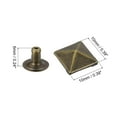 thumbnail image 2 of Unique Bargains 100 Ensembles Rivet de Pointe 10mm Pyramide Rivet Rapide Clous Carrés Pointes Ton Bronze, 2 of 5