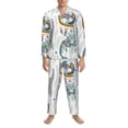 thumbnail image 3 of Fotbe Cute Colorful Animal Pattern Long Sleeve Pajama Set for Men,Sleepwear Set,2-piece Loungewear Set,Soft PJs Comfy Nightwear with Pockets-Large, 3 of 7