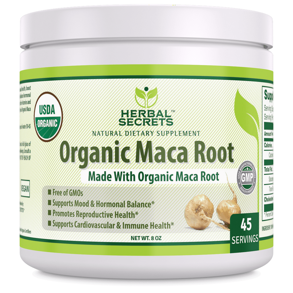 Herbal Secrets Organic Maca Root Powder 8 Oz Capsules