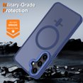 thumbnail image 5 of CASEFIV for Samsung Galaxy S25 Case,with Magnetic Invisible Stand [Military Drop Protection] [Compatible with MagSafe] Shockproof Slim Translucent Anti-Slip Case,Blue, 5 of 7