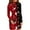 Black, variant on Women's High-Neck Casual Long-Sleeved Printed Slim-Fit Christmas Vintage Dress for Holiday Parties and Elegant Events,Deep Red,M