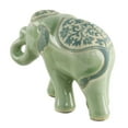 thumbnail image 2 of NOVICA Handmade Celadon Ceramic Sculpture of Elephant from Thailand 'Prestigious Elephant', 2 of 8