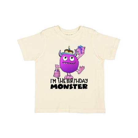 

Inktastic I m the Birthday Monster- Purple Gift Toddler Boy or Toddler Girl T-Shirt