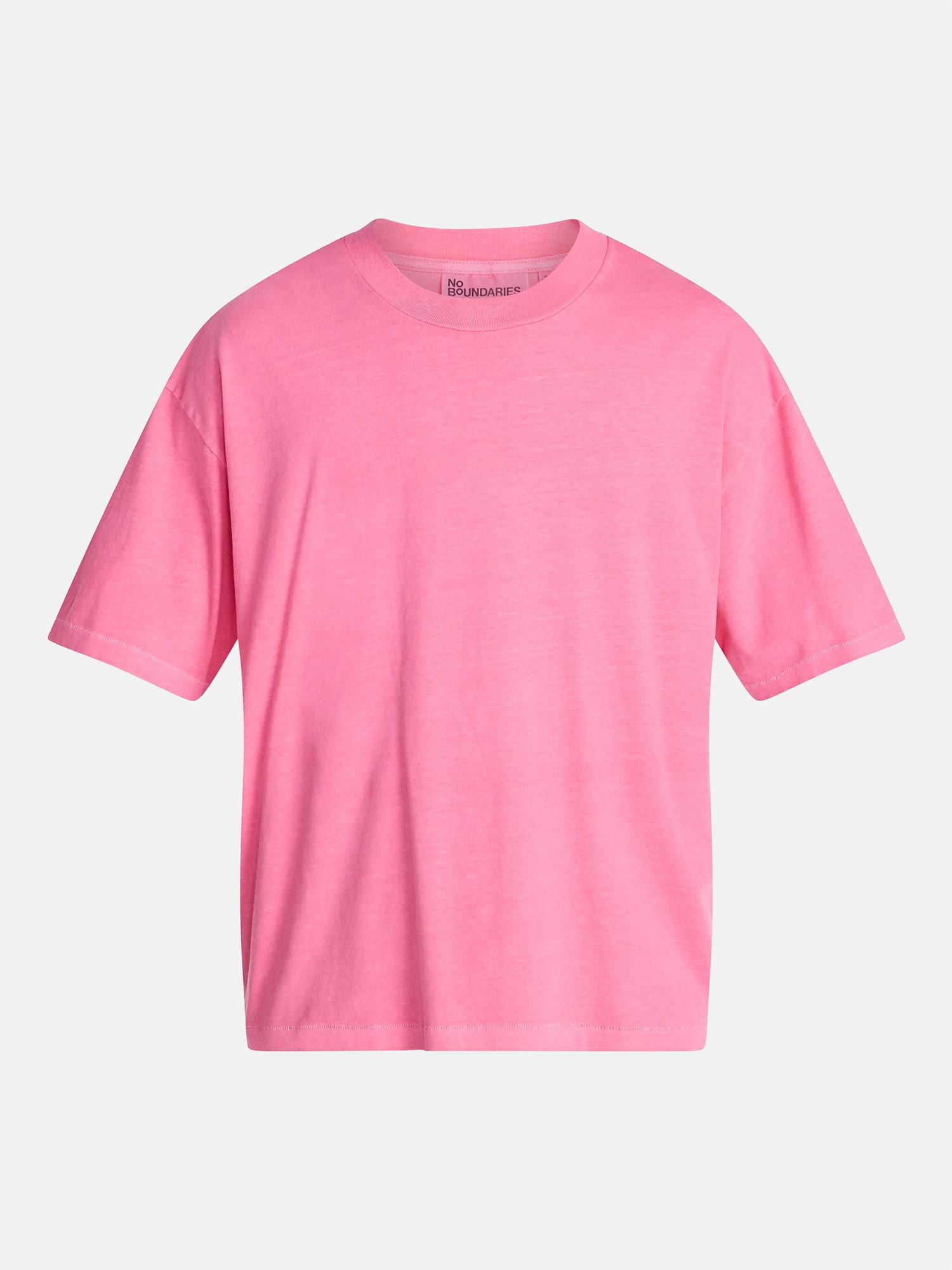 No Boundaries Cotton Oversized Cropped Tee with Short Sleeves, Men's and Big Men's XS-5XL