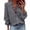 Gray, variant on Women's Oversized V-Neck Shirt Solid Color Long Sleeve Blouse for Casual Fall Office, Effortlessly Chic Shirts for Women