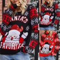 thumbnail image 2 of Zhanying Christmas Chandails en Molleton de Noël pour Femmes, Tricot Léger, Tenue Décontractée, Chandail des Fêtes pour Femmes, Rouge, Col Rond Sweater, 2 of 8