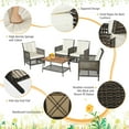 thumbnail image 6 of Costway 10PCS Patio Rattan Furniture Set Cushioned Sofa Armrest Wooden Tabletop, 6 of 9