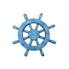 12" Wooden Ship Wheel (Ariel Blue) - Distressed Finish