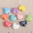 thumbnail image 3 of U8MO 10pcs 15mm Heart Handmade Glazed Ceramic Porcelain Loose Beads for DIY Jewelry-Purple, 3 of 5