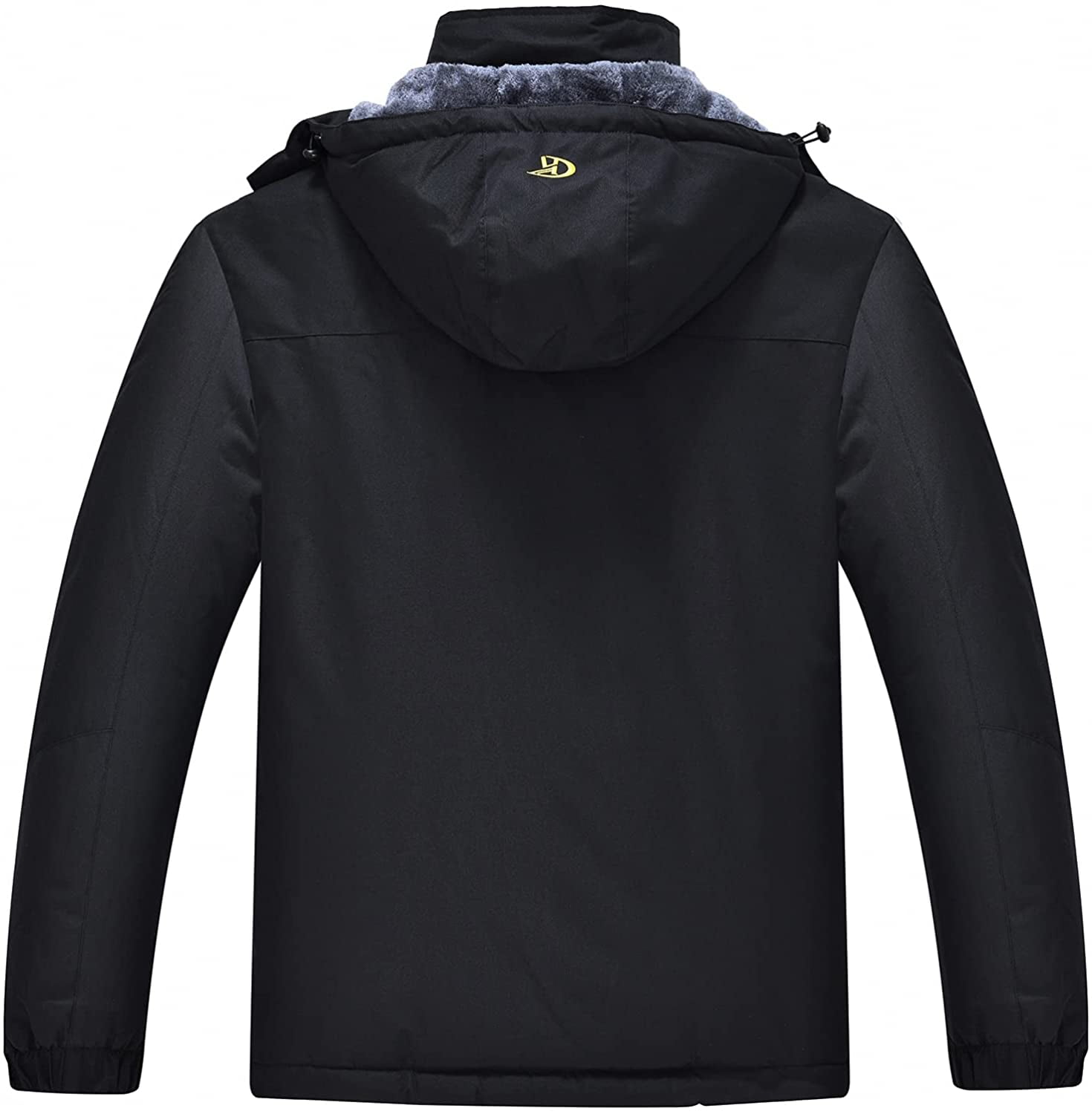 Tyhengta Men's Waterproof Ski Jacket Warm Winter Snow Coat Mountain Windbreaker Hooded Raincoat Black L