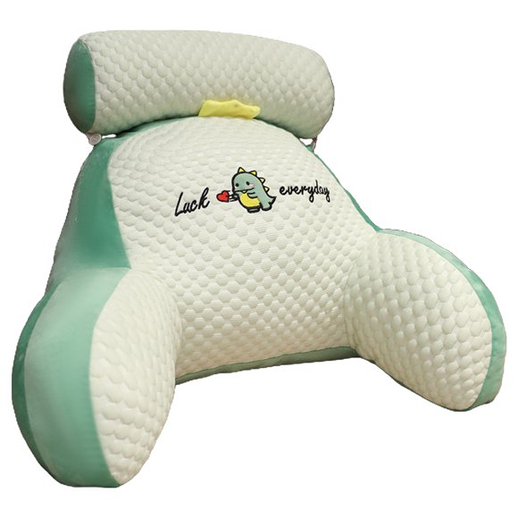 Flmtop Bed Rest Reading Pillow with Arm Support Cartoon Print Detachable Backrest Support Sofa Couch Pillow Cushion