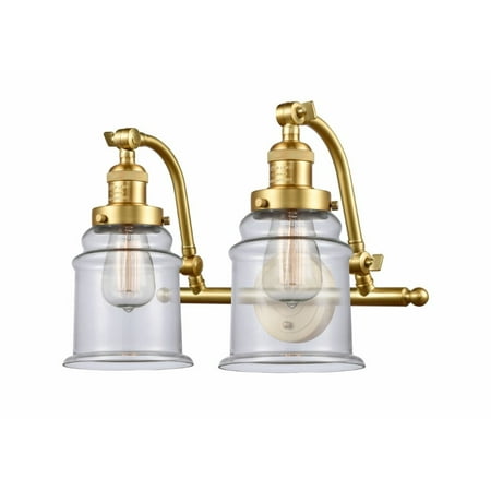 

Innovations 515-2W-SG-G182-LED Canton 2 Light Bath Vanity Light part of the Franklin Restoration Collection Satin Gold