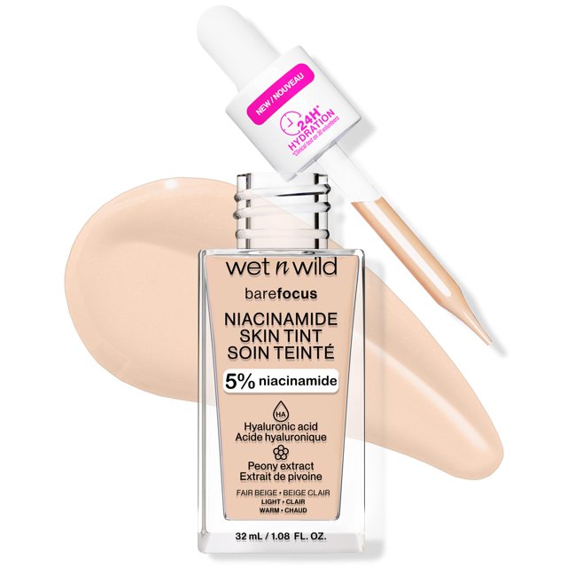 Skin Tint wet n wild Bare Focus 5% Niacinamida Fair Beige
