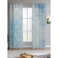 thumbnail image 2 of Blue Coastal Sheer Curtains 84 Inch Length 2 Panels Set for Living Room/Bedroom, Summer Ocean Starfish Conch Seashells Kitchen Curtains Grommet Semi-Sheer Curtains Drapes Window Treatments 42"x84"x2, 2 of 7