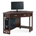 thumbnail image 4 of Leick Furniture Wood Corner Computer Writing Desk in Chocolate Oak, 4 of 4