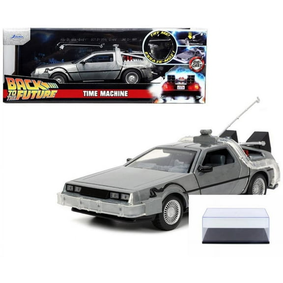 Diecast Car w/Display Case - DeLorean Time Machine with Lights, Back to the Future - Jada Toys 32911/4 - 1/24 scale Diecast Car