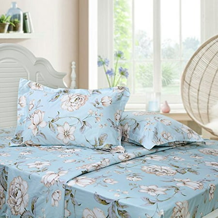 Fadfay Shabby Fl Bed Sheet Set California King Cotton Farmhouse Bedding 4 Piece 1 Flat Fitted 2 Pillow Shams Canada Fadfay Shabby Fl Bed Sheet Set, Farmhouse Bedding Set California King Size