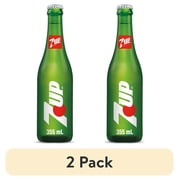 (2 pack) 7UP Caffeine Free Lemon Made in Mexico Lime Soda Pop, 12 fl oz, Glass Bottle