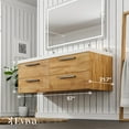 thumbnail image 2 of Eviva Surf 57" Natural Oak Modern Bathroom Vanity Set with Integrated White Acrylic Double Sink, 2 of 7