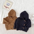 thumbnail image 5 of Beautyzll Baby Newborn Cable Knit Sweater for Boys,Toddler Fall Cardigan Long Sleeve Cardigan Coats Winter Open Front Hooded Jackets, 5 of 9
