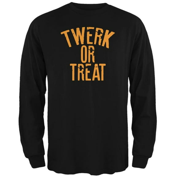 Halloween Twerk Or Treat Black Adult Long Sleeve T-Shirt - Large