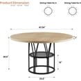 thumbnail image 2 of Round Dinning Table for 4-6, 47" Circle Kitchen Table with Storage Shelf & Sturdy Metal Frame, Modern Dinner Table for Kitchen, Living Room, Apartment, Office, Natural, 2 of 9