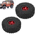 thumbnail image 4 of RC Crawler Tires, High Wear Resistance Excellent Grip 1.9 Inch Rubber Tire Excellent Durability  for Axial SCX10 Red and Black, 4 of 8