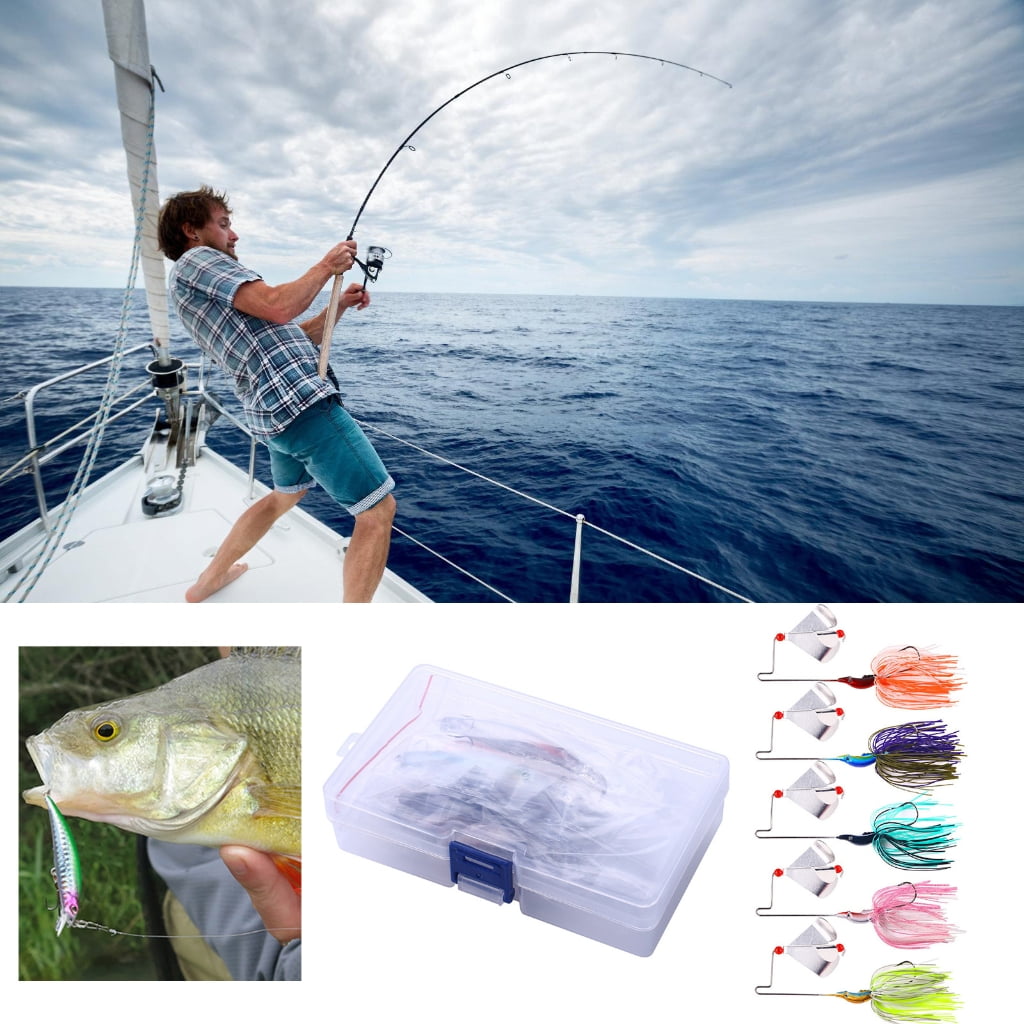 5Pcs Fishing Buzzbait Lures Spinnerbait Fishing Lures Swim Jigs Fishing Lure for Freshwater Saltwater Fishing Lures