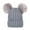 Grey, variant on SPRING PARK Baby Hat Knitted Hat Winter Thickened Ribbed with Double Fluffy Pompom Ball Ear Warmer Infant
